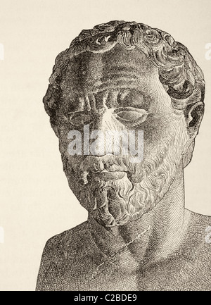 Demosthenes, 384–322 BC. Greek statesman and orator of ancient Athens. Stock Photo