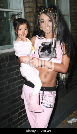 Chloe Mafia at the ITV studios with her daughter London, England - 27.