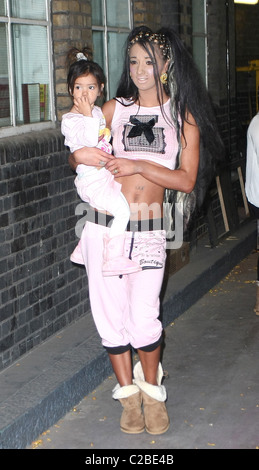 Chloe Mafia at the ITV studios with her daughter London, England - 27.