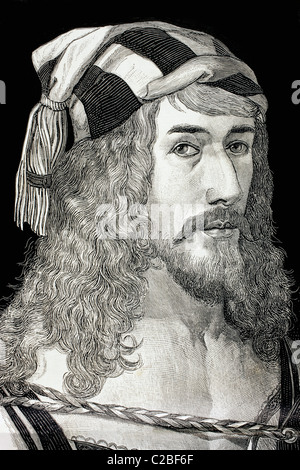 Albrecht Dürer, 1471 to 1528. German painter, printmaker and theorist. After his self portrait. Stock Photo