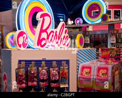 Interior, Barbie Doll Display, Toys R Us,Times Square, NYC Stock Photo