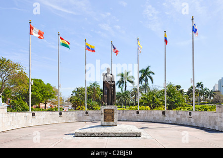 Simon Bolivar Statue, Miami Stock Photo