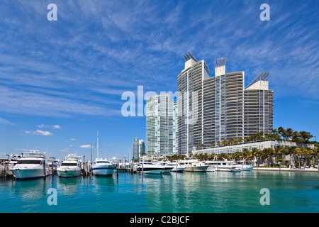 Miami Beach Marina condos Stock Photo