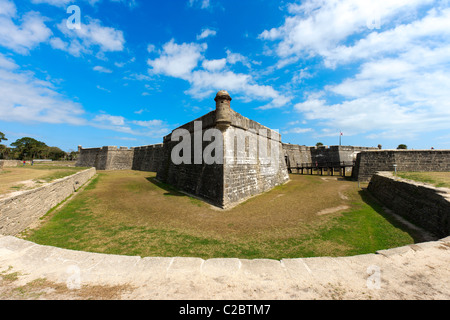 Castillo de San Marcos. The site is the oldest masonry fort in the United States. It is located in St Augustine Florida Stock Photo