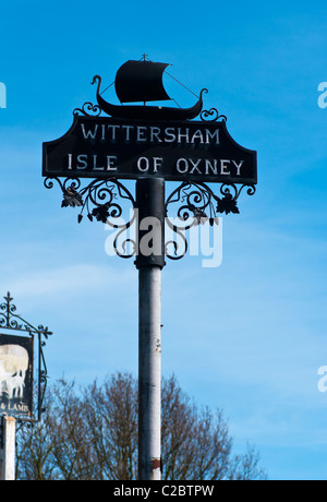 Wittersham Isle Of Oxney Village Sign Kent England uk Stock Photo - Alamy