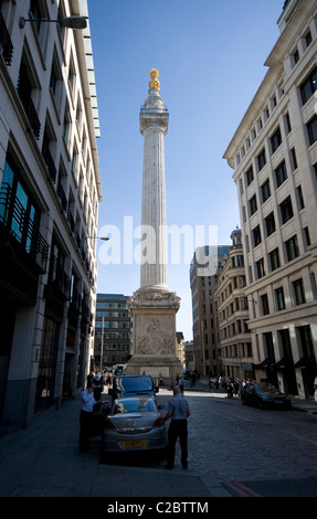 The Monument, in London. Stock Photo