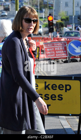 UK, Dorset, Deputy Leader of the UK Labour Party Harriet Harman MP canvassing on the streets of Weymouth Stock Photo