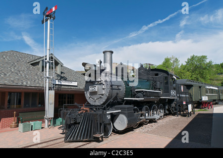 Colorado, Golden, Colorado Railroad Museum, steam engine locomotive Stock Photo