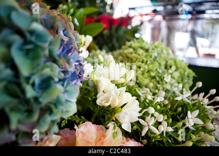 Bunches of flowers at flower shop Stock Photo