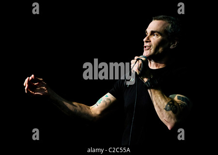 Henry Rollins on stage during his Spoken Word tour Stock Photo