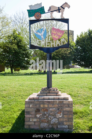 West Dereham Village Sign, Norfolk, UK Stock Photo