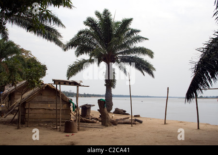 A village near Betou ,Ubangi River ,Republic of Congo Stock Photo