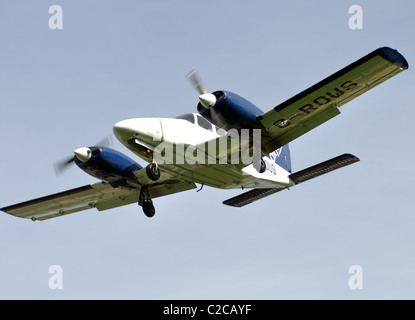 Piper PA34 Seneca approaching Gloucester Airport, UK Stock Photo