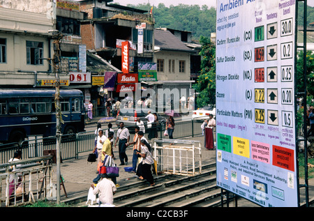 Air quality sign, Kandy, Central Province, Sri Lanka Stock Photo