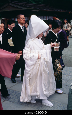 Bride at Shinto wedding, Tsurugaoka Hachimangu Temple, Kamakura, Kanagawa Prefecture,Tokyo, Japan, Asia Stock Photo