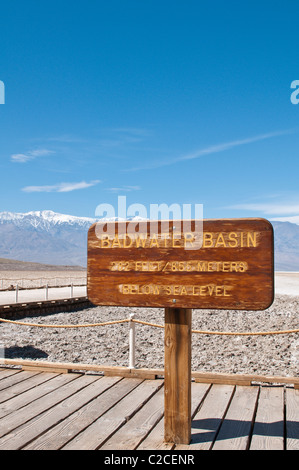 California. Salt flats near Badwater Basin, Death Valley National Park. Stock Photo