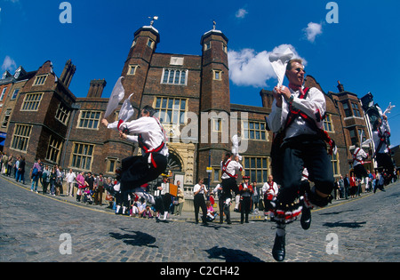 Abbot's hospital is a large Jacobean historical building in the centre of the county town of Guildford Stock Photo