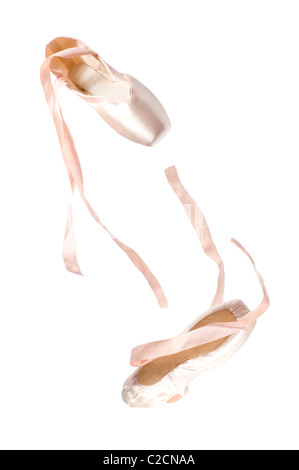 brand new ballet shoes on a white background Stock Photo