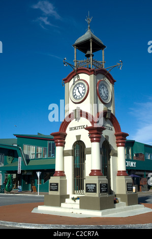 clock tower in Hokitika, West Coast, New Zealand Stock Photo