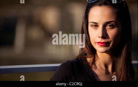 Portrait of a beautiful young woman, London, England, UK Stock Photo