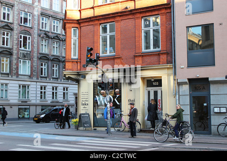 Street of Vesterbro district in Copenhagen Stock Photo