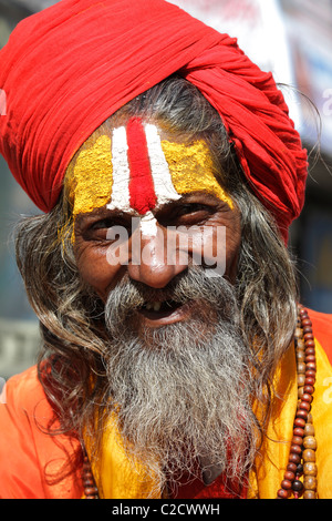 Portrait of a Hindu holy man, dressing traditional clothes, India Stock ...