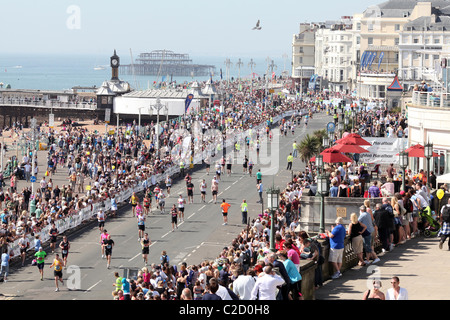 General view of Brighton seafront during The Brighton Marathon 2011. Picture by James Boardman Stock Photo