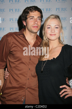 Zachary Levi and Yvonne Strahovski NBC's  ' Chuck ' series premiere party at PURE night club  in Caesars Palace Hotel and Stock Photo