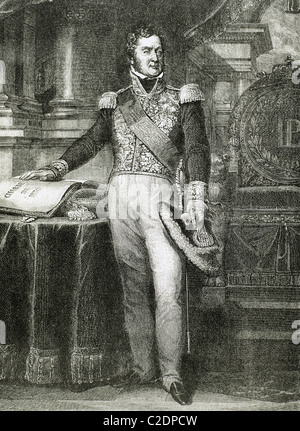 Louis-Philippe I (Paris ,1773-Claremont, 1850). King of France (1830-1848). Engraving. Stock Photo
