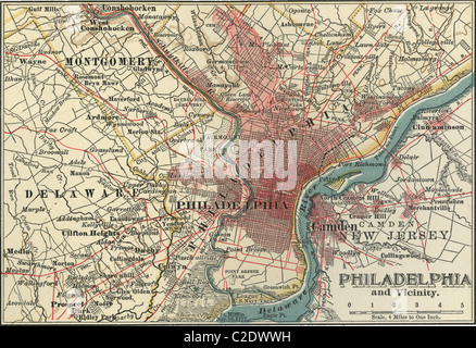 Map of Philadelphia Stock Photo