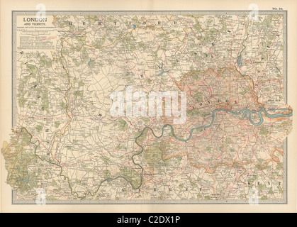 Map of London, England Stock Photo