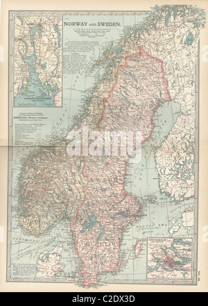 Map of Norway and Sweden Stock Photo
