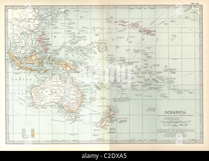 Map of Oceania Stock Photo