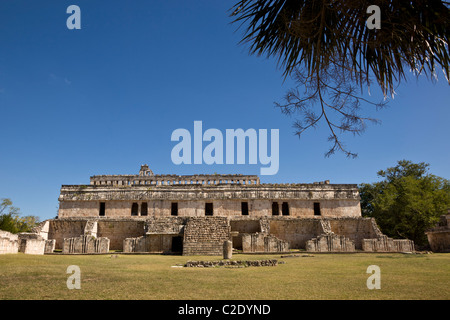 El Palacio or The Palace at the Puuc style Maya ruins of Kabah along the Puuc Route in the Yucatan Peninsula, Mexico. Stock Photo