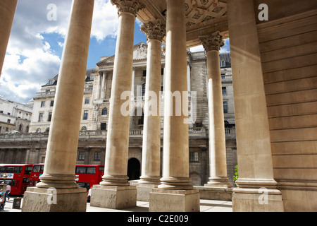 Royal exchange columns Bank of England Stock Photo