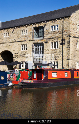 Old Salt Warehouse at Canal Wharf Sowerby Bridge West Yorkshire England Stock Photo