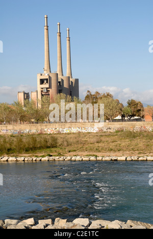 Power plant in Sant Adria del Besos. Barcelona. Catalonia. Spain Stock Photo