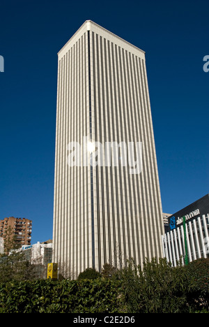 Picasso tower. Picasso square. Paseo de la Castellana. Azca financial district. Madrid. Spain Stock Photo