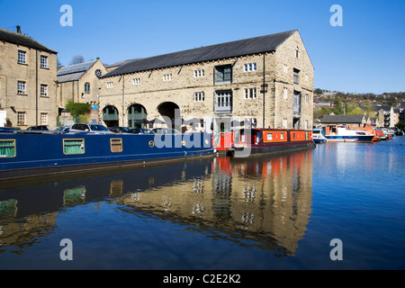 Old Salt Warehouse at Canal Wharf Sowerby Bridge West Yorkshire England Stock Photo