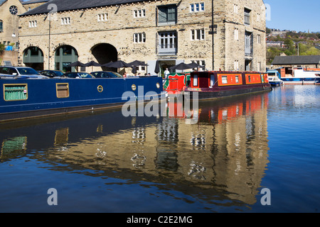 Old Salt Warehouse at Canal Wharf Sowerby Bridge West Yorkshire England Stock Photo