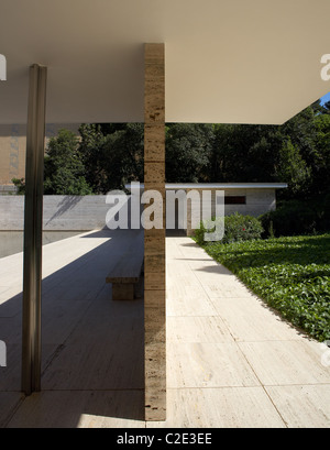 Mies Van Der Rohe Pavilion in Barcelona. Spain. Stock Photo