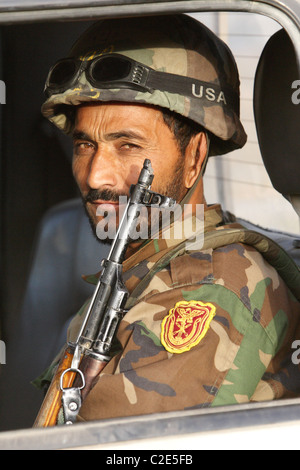 An Afghan soldier, Feyzabad, Afghanistan Stock Photo