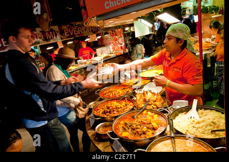 Food stalls in The Stables Market, Camden, NW1, London, United Kingdom Stock Photo