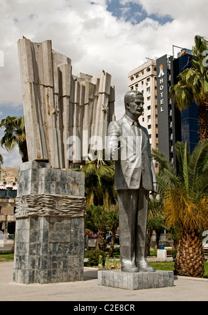 A statue of former Syrian President Hafez al Assad Central Damascus modern Town City Syria Syrian Stock Photo