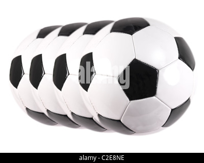 Soccer balls isolated against a white background Stock Photo - Alamy