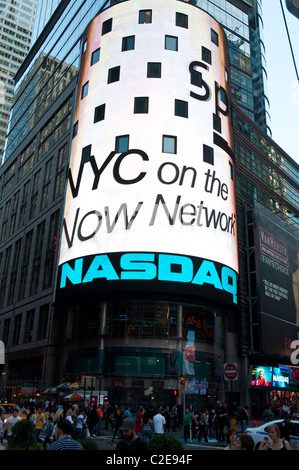 NASDAQ torus building advertisement on Time Square, Manhattan, New York City, USA