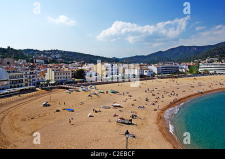 Cityscape of european village Tossa de Mar. Costa Brava, Spain. Stock Photo