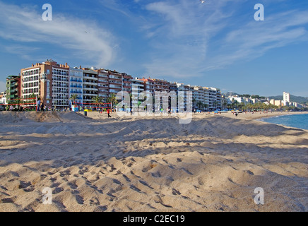 Cityscape of Lloret de Mar spanish town. Mediterranean sea. Stock Photo