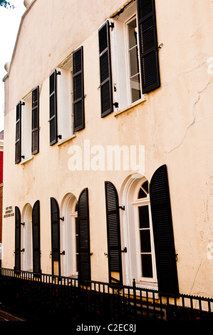 Shutter windows of Deutsches Haus, German House building at Washington Mews, Greenwich Village, Manhattan, New York City, USA, Stock Photo