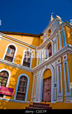 Colourful, Portuguese style house in Old Goa, India Stock Photo